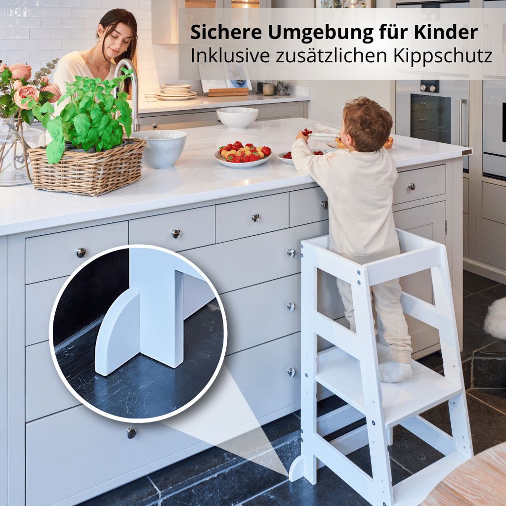 Lernturm NEO aus Buchenholz - Weiß -100% Produktbild 4