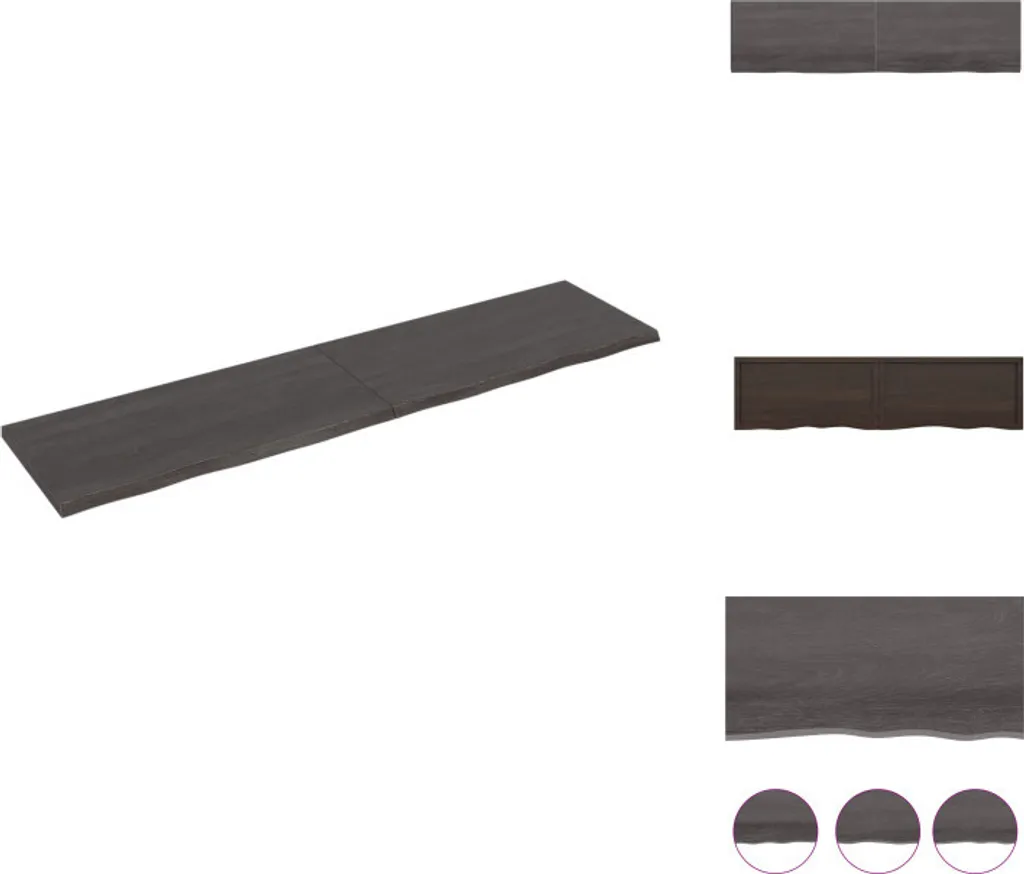 Mensola a Muro vidaXL 200cm Rovere Massiccio Grigio - Alta Portata