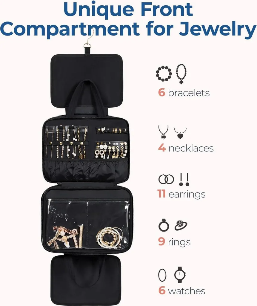 Borsa Doccia Appendere Portatile In Tessuto Oxford – Organizer Viaggi E Dormitorio Universitario Grande Capacità - 3