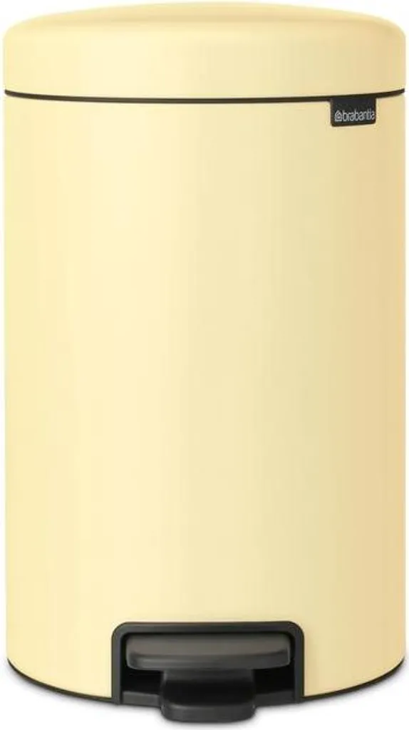 Poubelle 12L newIcon jaune tendre avec fermeture douce et silencieuse