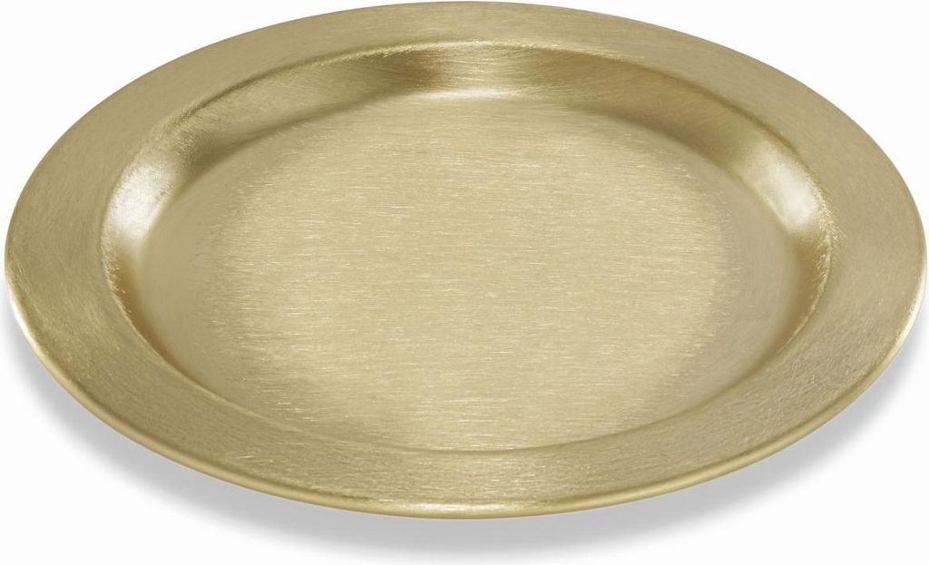 INNA-GLAS Kerzenuntersetzer Gregoria aus Metall, für Kerzen Ø7-8cm Gold, Ø11,5cm - Kerzenteller