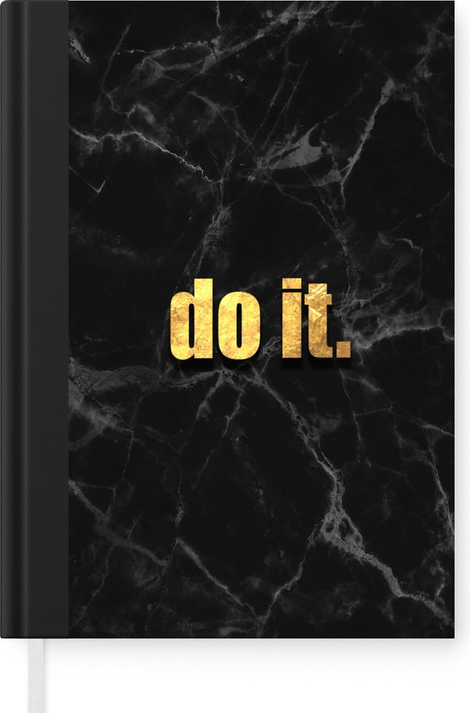 MuchoWow Notizbuch Tagebuch Haushaltsbuch Notebook A5 Zitate - Motivation - Gold - Schwarz - Notizblock - Notizheft - Notebook - Schreibblock - P...