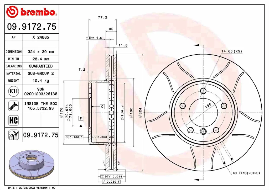 Disque de frein sans vibration ni sifflement pour BMW Série 5 E60