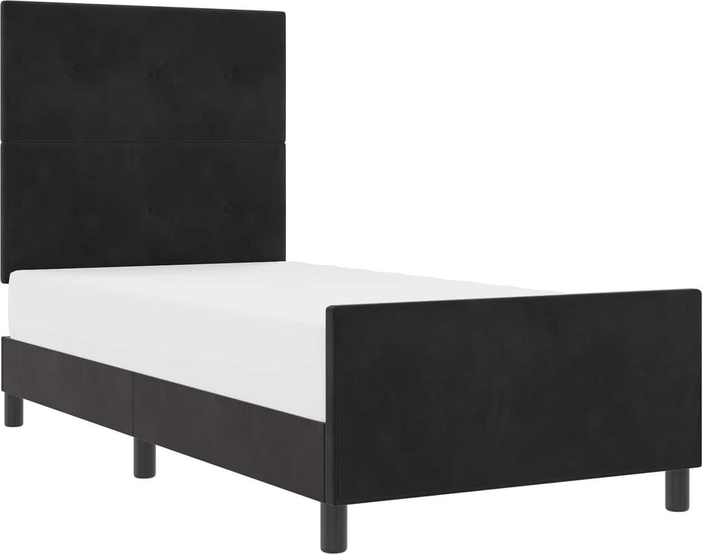 vidaXL Boxspringbett mit Kopfteil Schwarz 80 x 200 cm Samt