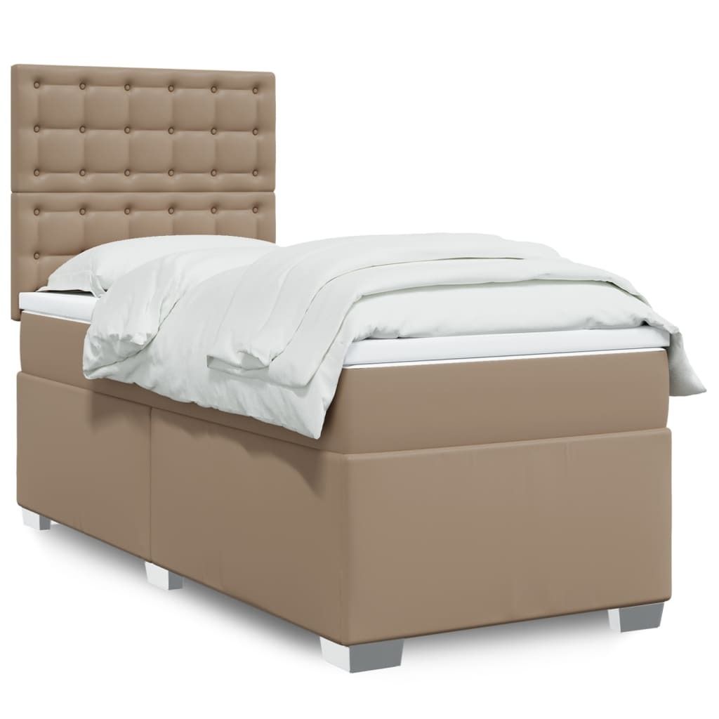 Maison Exclusive - Boxspringbett mit Matratze Cappuccino-Braun 90x190cm Kunstleder