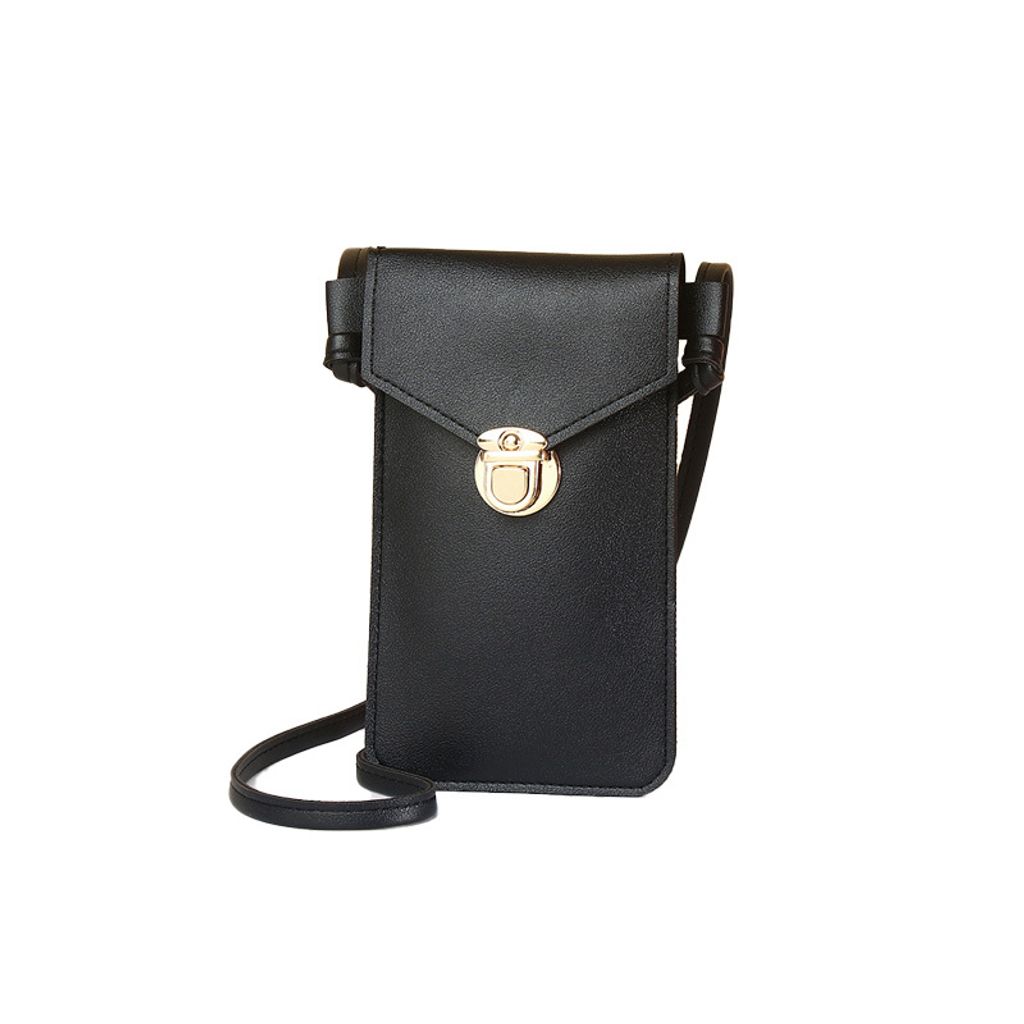 INF Handyhülle aus Kunstleder mit Touchscreen-Fenster Schwarz