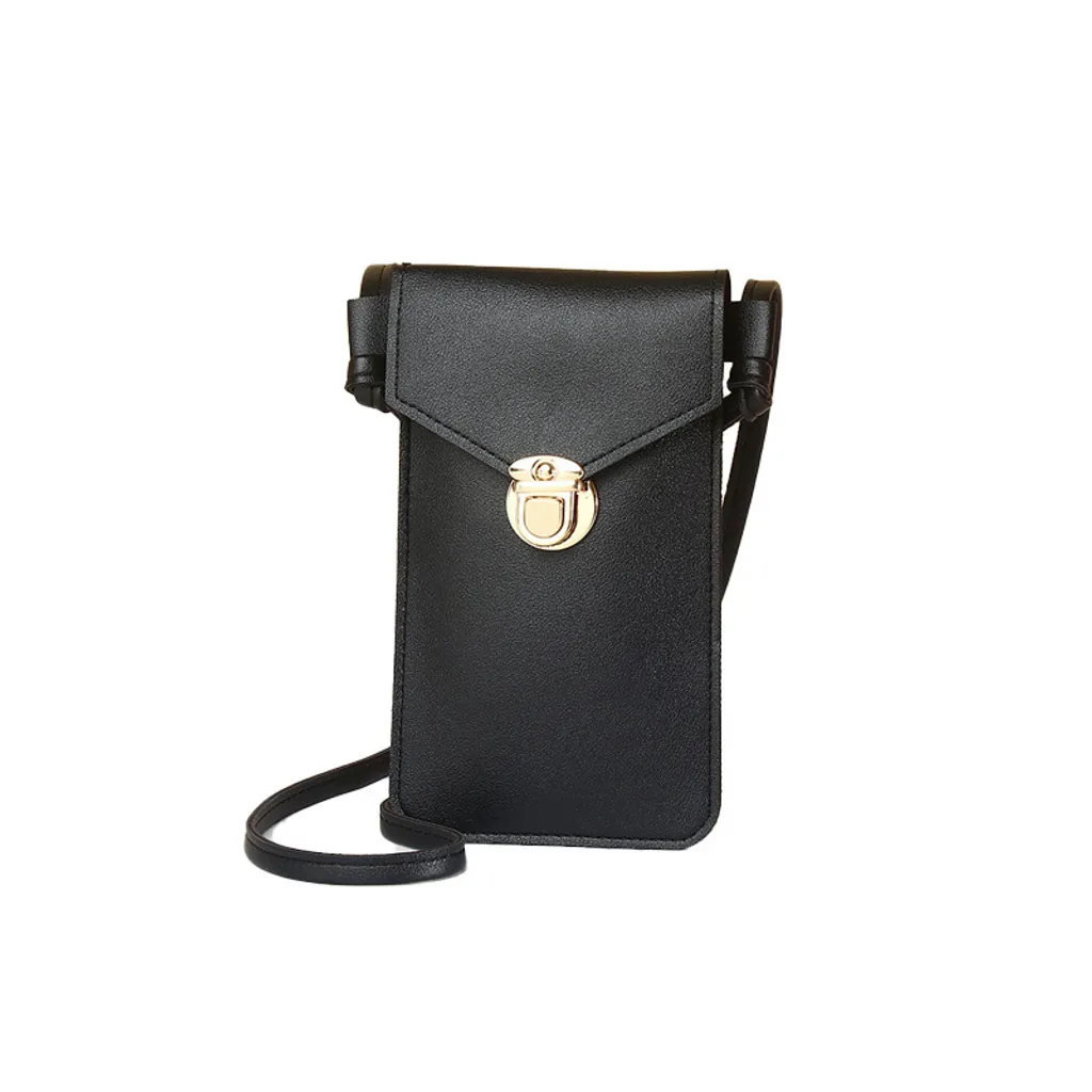 Mini Borsa Tracolla Porta Cellulare Touch Screen - Nero INF