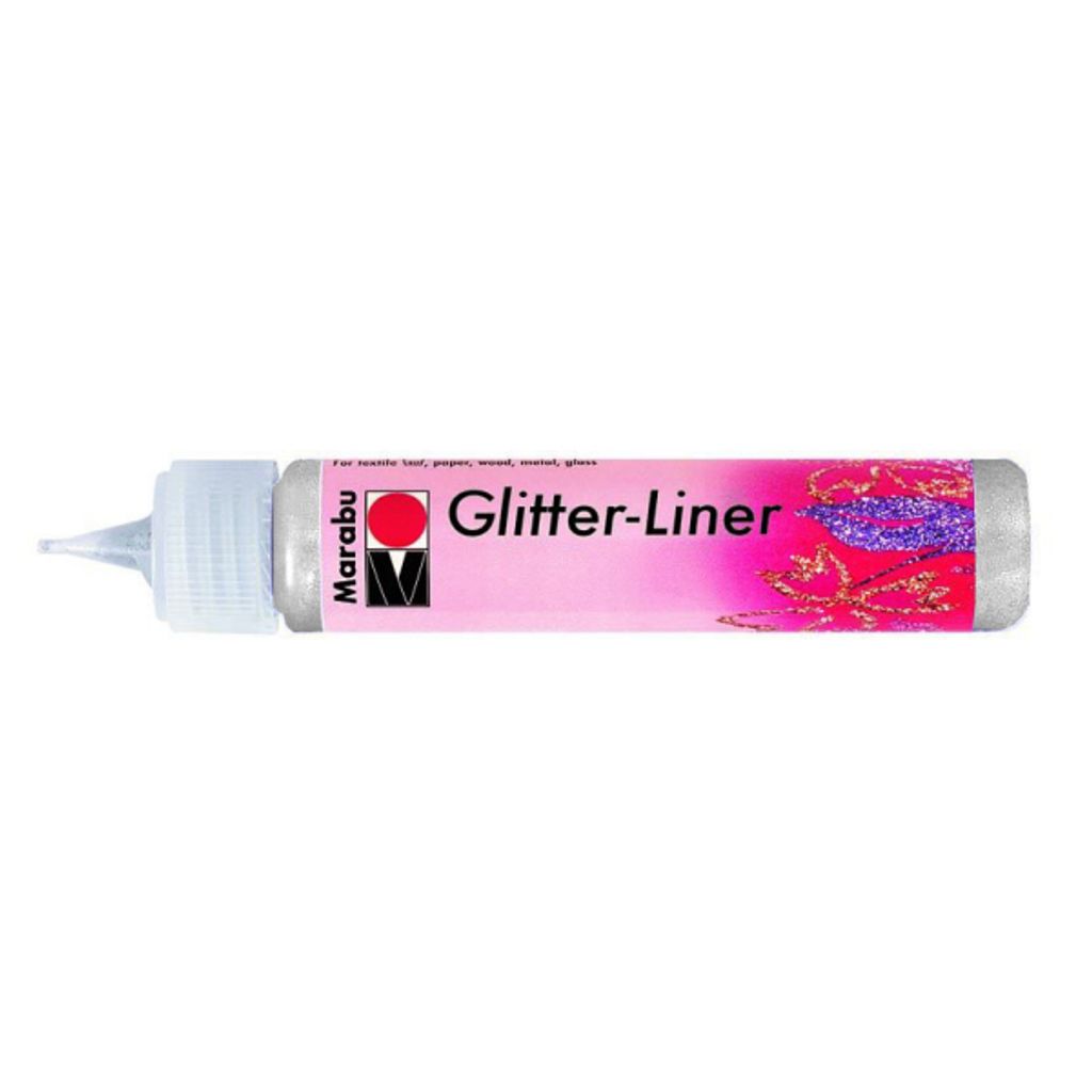 Marabu Glitzerfarbe "Glitter-Liner", glitter-silber, 25 ml