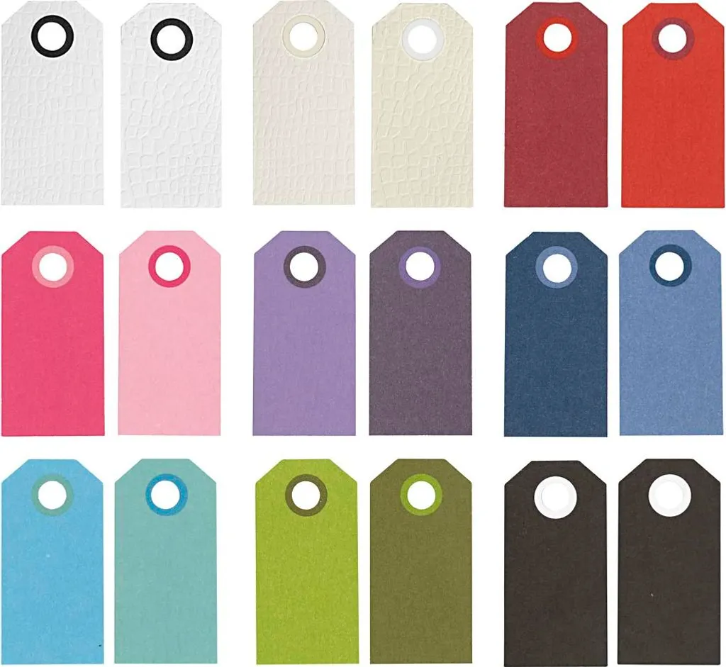 Étiquettes Américaines en Carton avec Œillet de Renfort Assorties