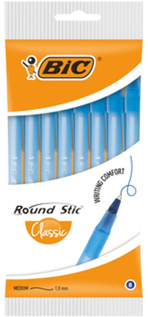 BIC Round Stic Classic Modrá guľôčková pero, balenie 8 ks Obrázok produktu 