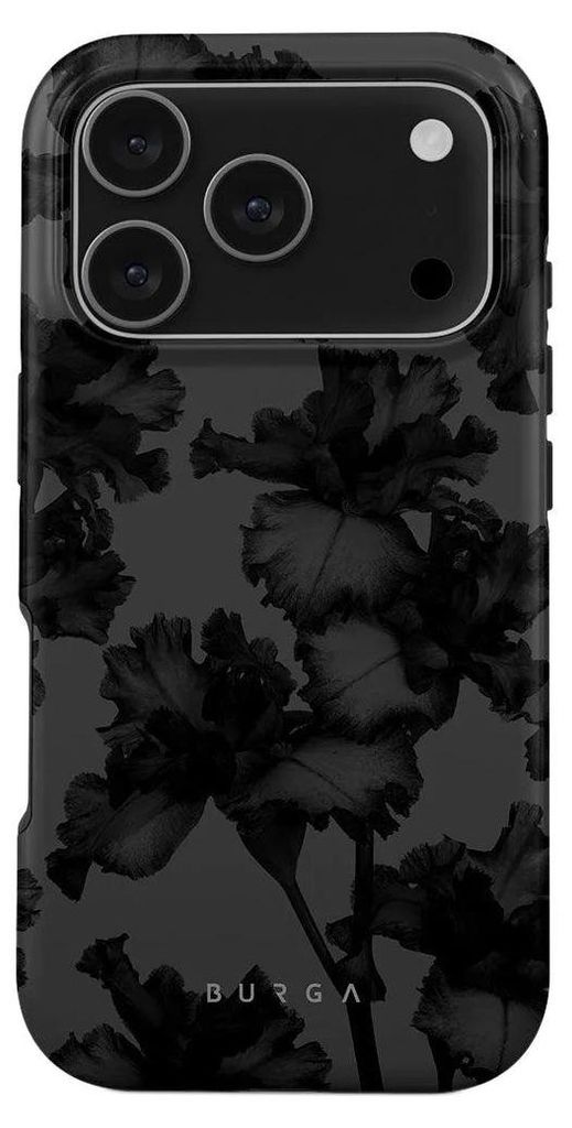 Handyhülle für iPhone 17 Pro, Burga Nucturnal Tough Magnetic, Schwarz mit floralem Muster
