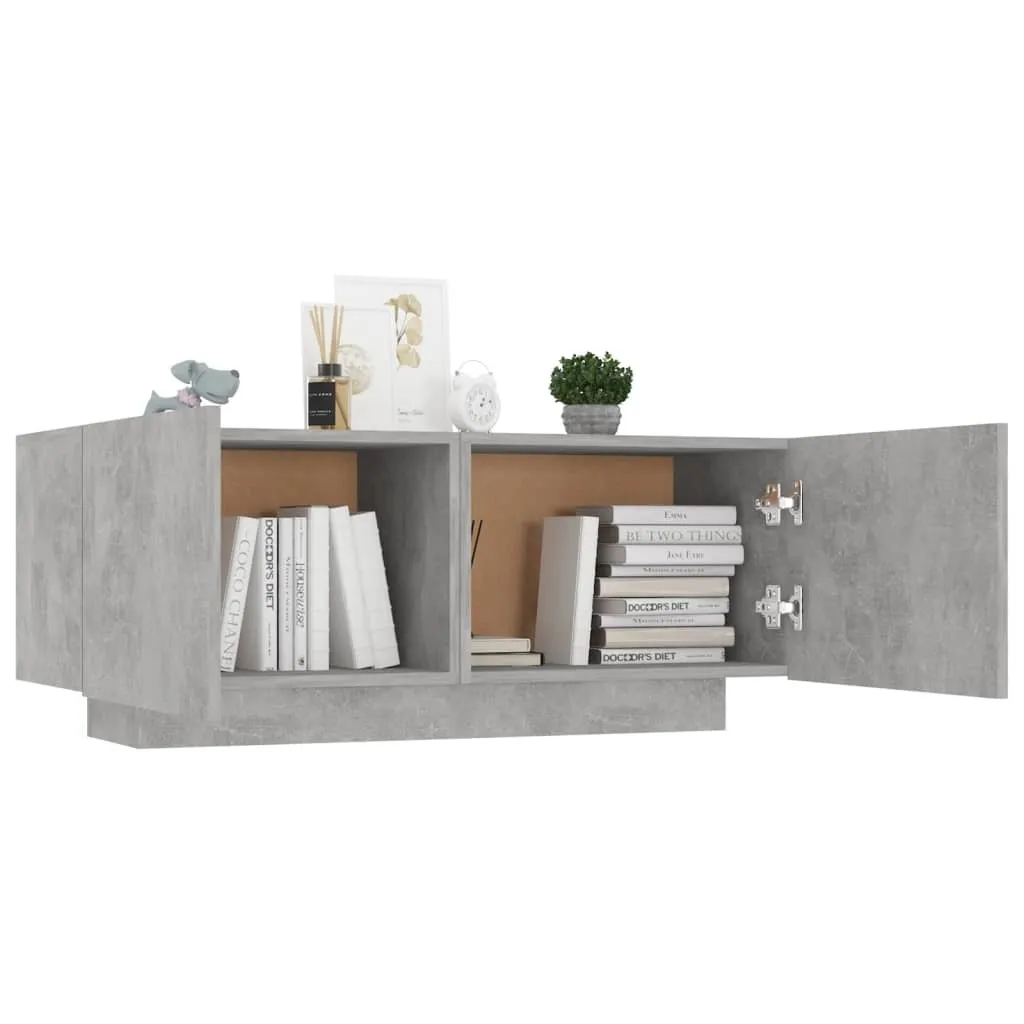 Puraday Mobile TV Sonoma Grigio 100x35x40 Cm – Con LED RGB, Legno Multistrato E Ampio Vano Per Soggiorno Moderno