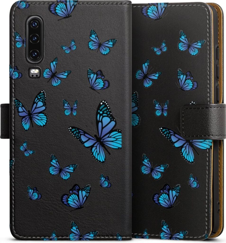 DeinDesign Klapphülle für Huawei P30 Handytasche Lederhülle Tasche Muster Schmetterling transparent