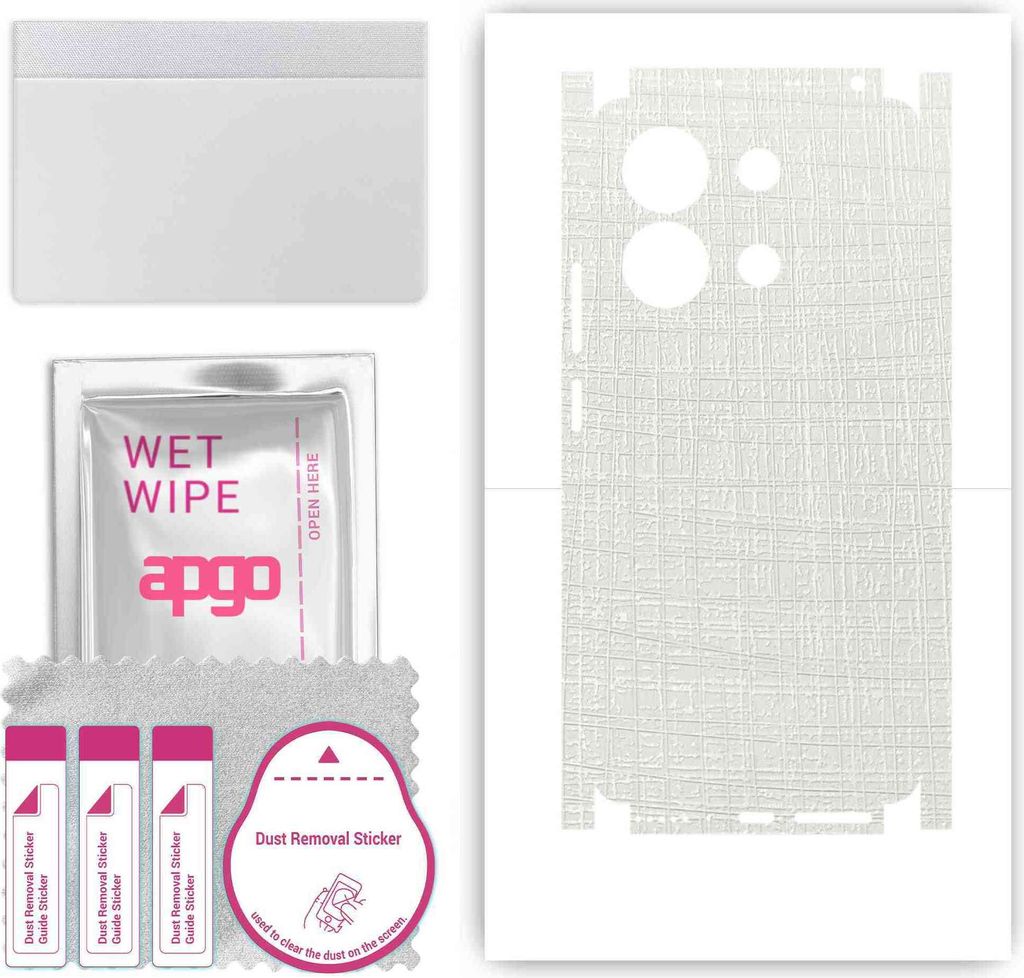 apgo Rückseite + Seiten Schutzfolie, Skin, kompatibel mit Xiaomi Redmi Note 13 4G, Hinten Displayschutzfolie aus Vinylfolie, kratzfest, einfache M...