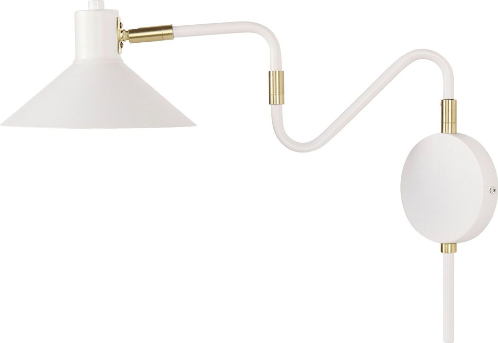 BELIANI Wandlampe Weiß / Gold aus Metall Kegelform Verstellbar Glamour Style für Wohnzimmer Schlafzimmer Flur