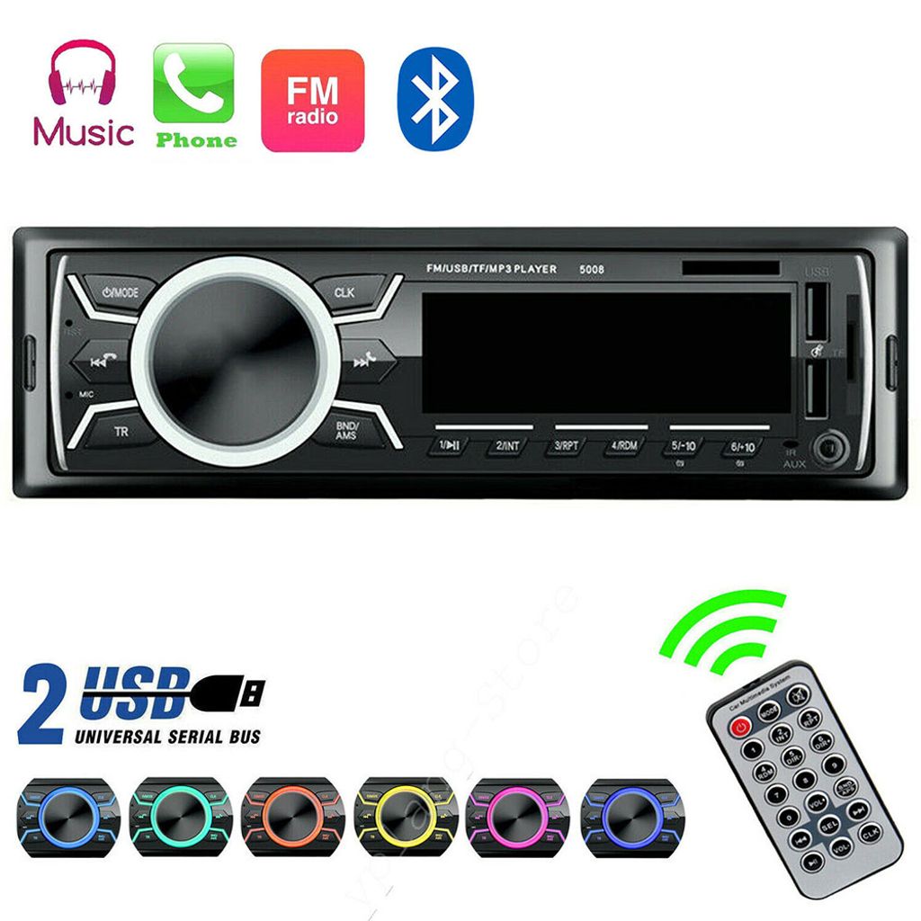 1 DIN Autoradio Bluetooth Freisprecheinrichtung USB AUX MP3 FM in