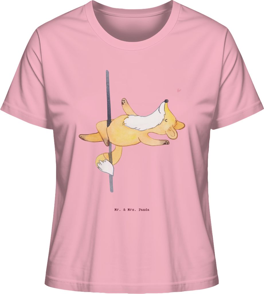 Mr. & Mrs. Panda Basic Shirt Damen Fuchs Poledance Größe S - Baumwolle Pink - Geschenk, Tanz, Baumwoll T-Shirt, Oberteil, Mit Print, Spruch, Tanz...