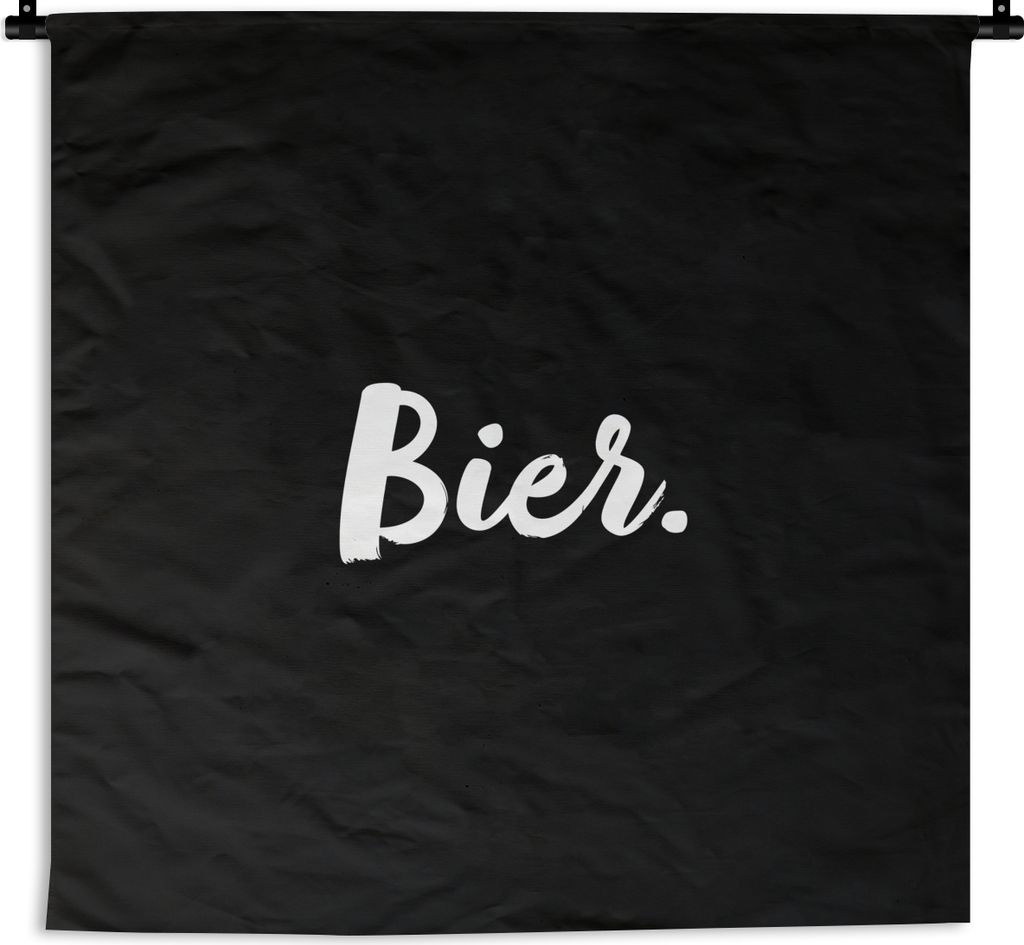 MuchoWow Wandteppich Wandbehang Zitate - Bier - Alkohol - Getränk - Text 60x60 cm Tapisserie Dekoration Wandtuch - Dekorationen - Wand Decke