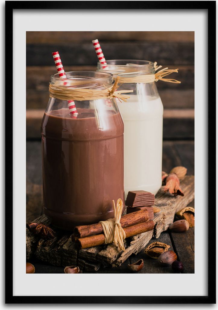 Bild - Bilderrahmen - Foto - 70 cm x 100 cm - MDF - Rahmen - Wandkunst - Milchshakes