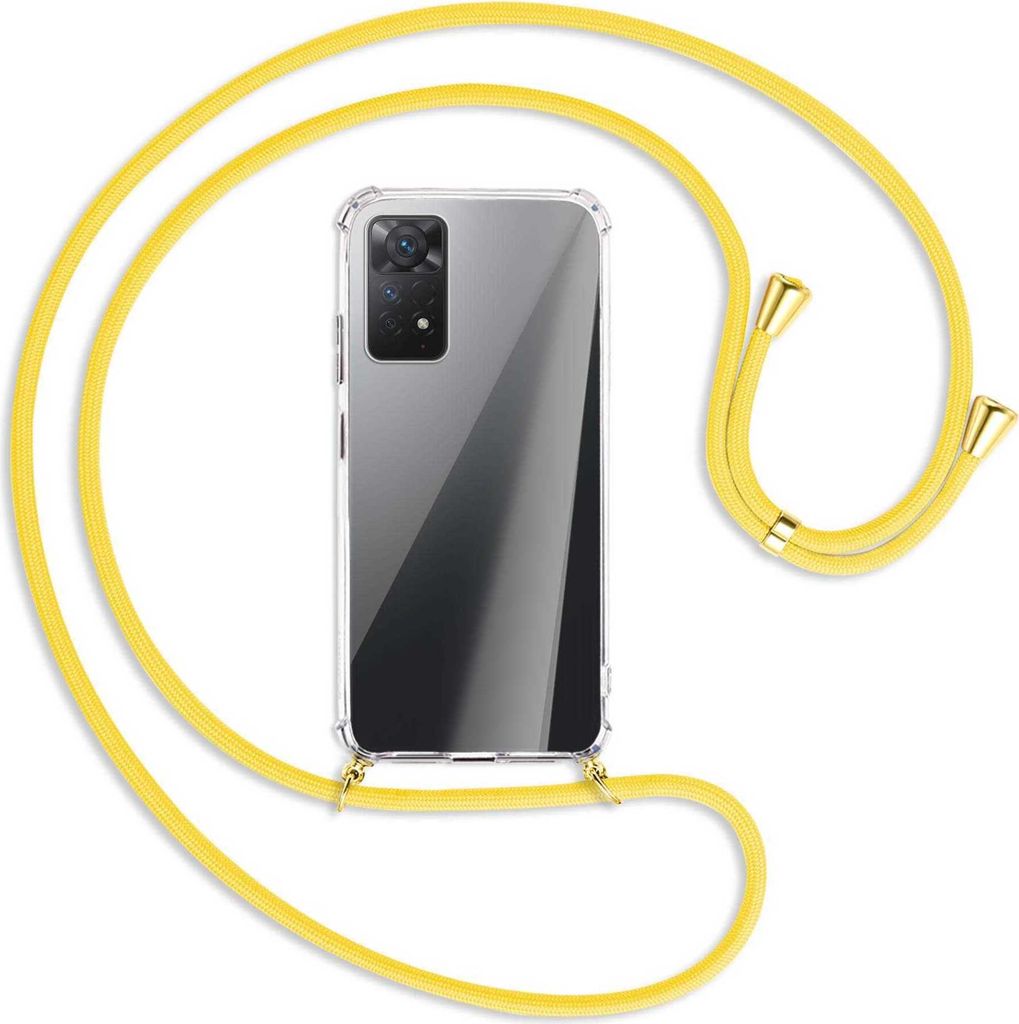 Handykette Backcover-Schutzhülle mit Band (Metall goldfarben) für Xiaomi Redmi Note 11 Pro 4G/5G (EU) - gelb