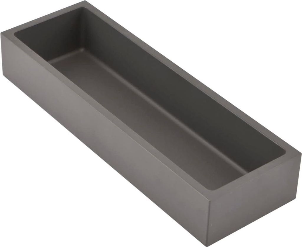 Connect Aufbewahrungssystem für Schubladen, Besteckkasten 1-Fach Basisschale klein 30x10x5cm, Kunststoff dunkelgrau, silber, 300 mm