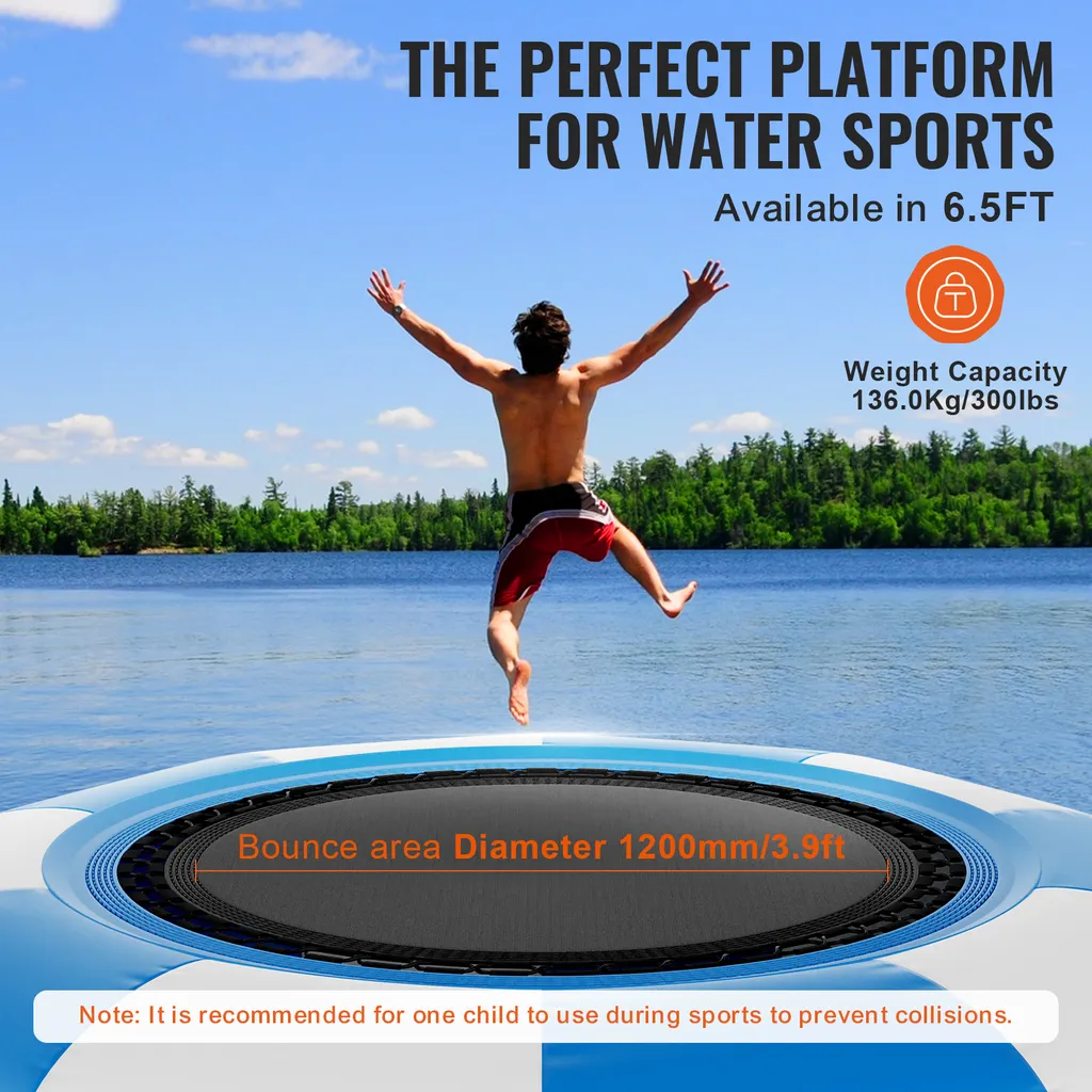 Plateforme de natation et trampoline gonflable 2m pour lac et piscine