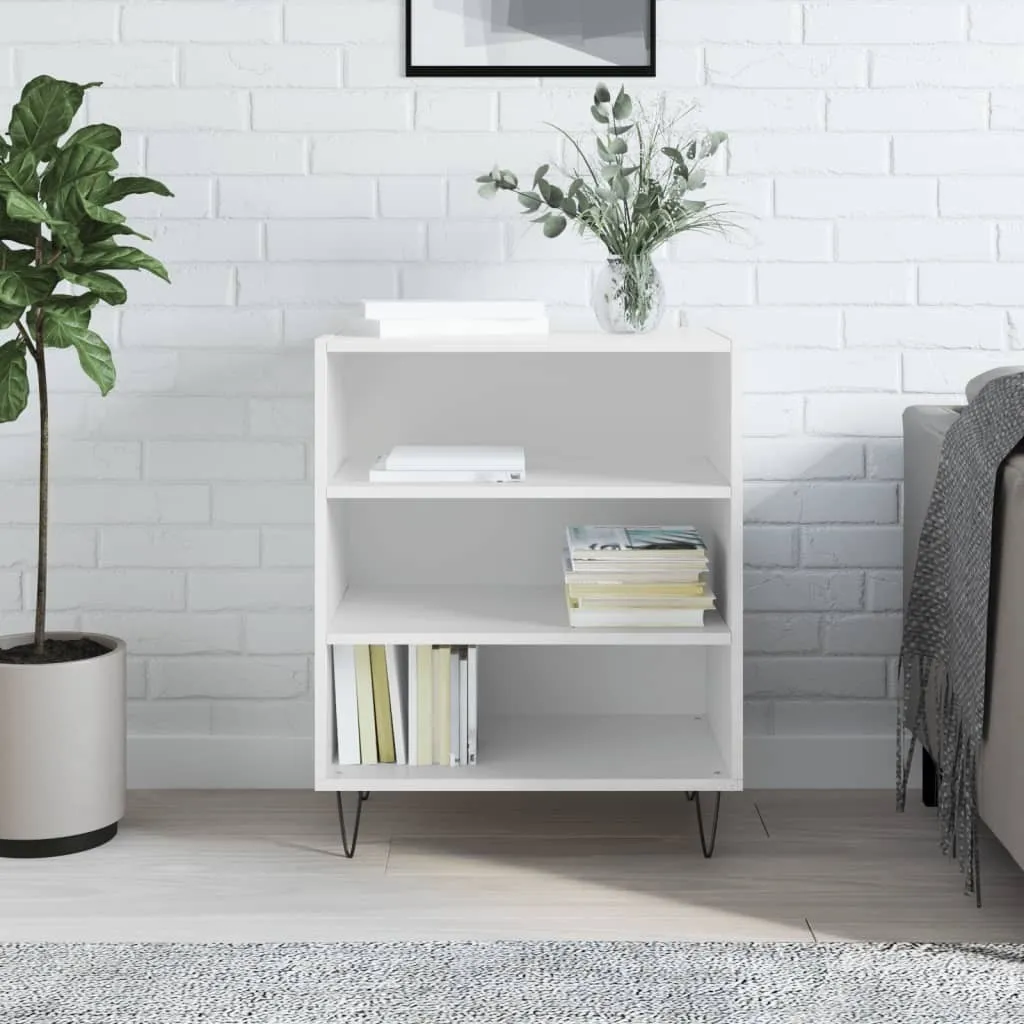 The Living Store credenza bianca lucida 57x35x70 cm materiale a base di legno