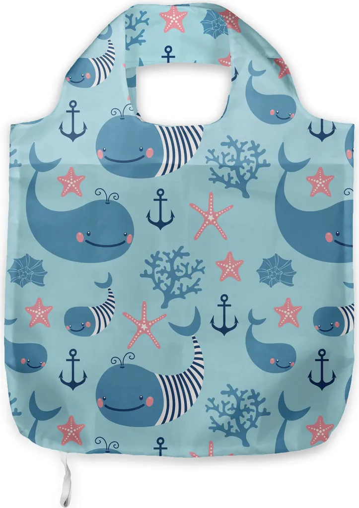 Tote Bag ABAKUHAUS Vita Sottomarina Felice - Borsa Mare e Città Blu