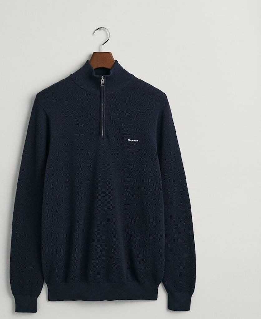 Gant Pique Half Zip Pullover Herren