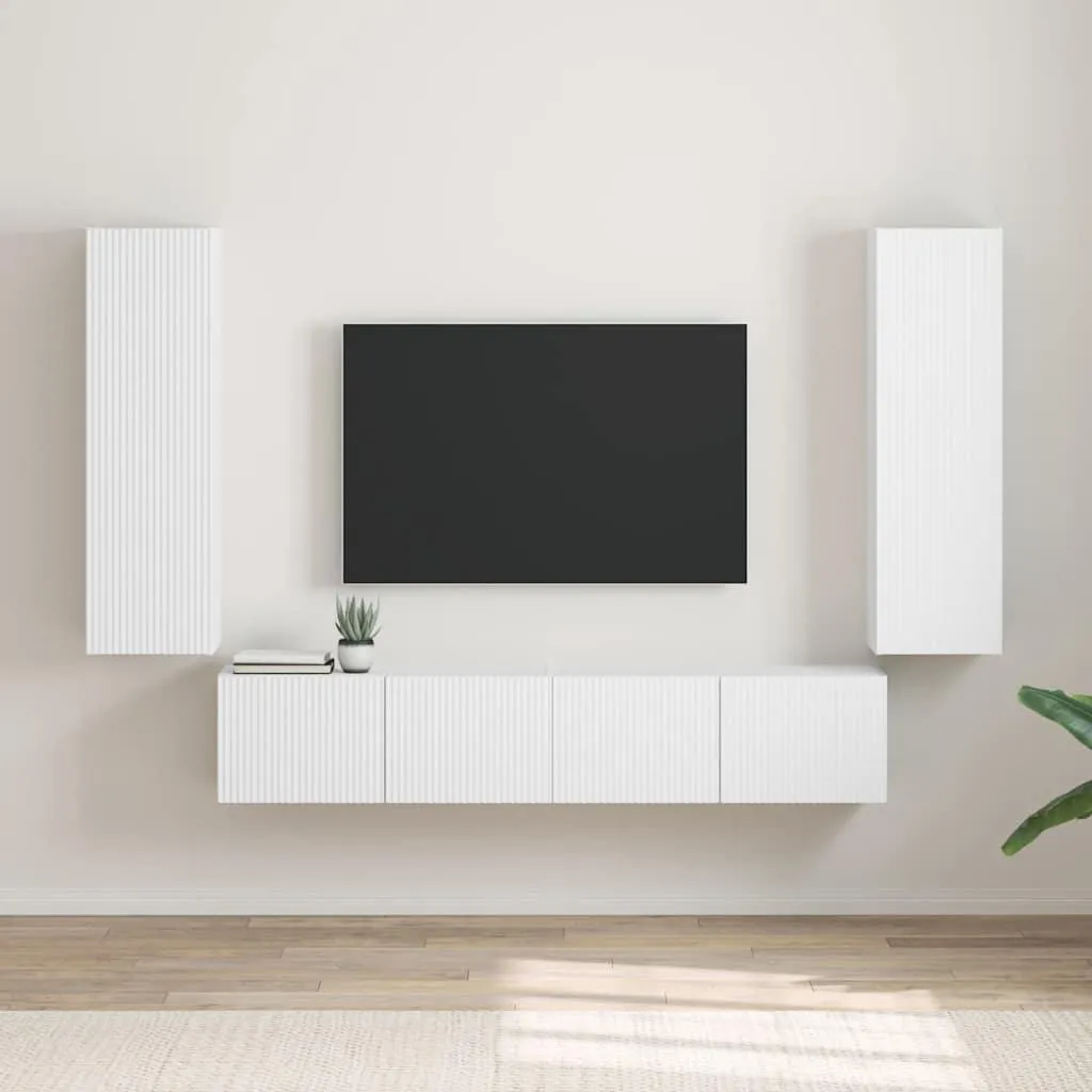 Maison Exclusive Mobile TV 2 Pezzi Bianco 100cm - Arredo Sospeso Moderno