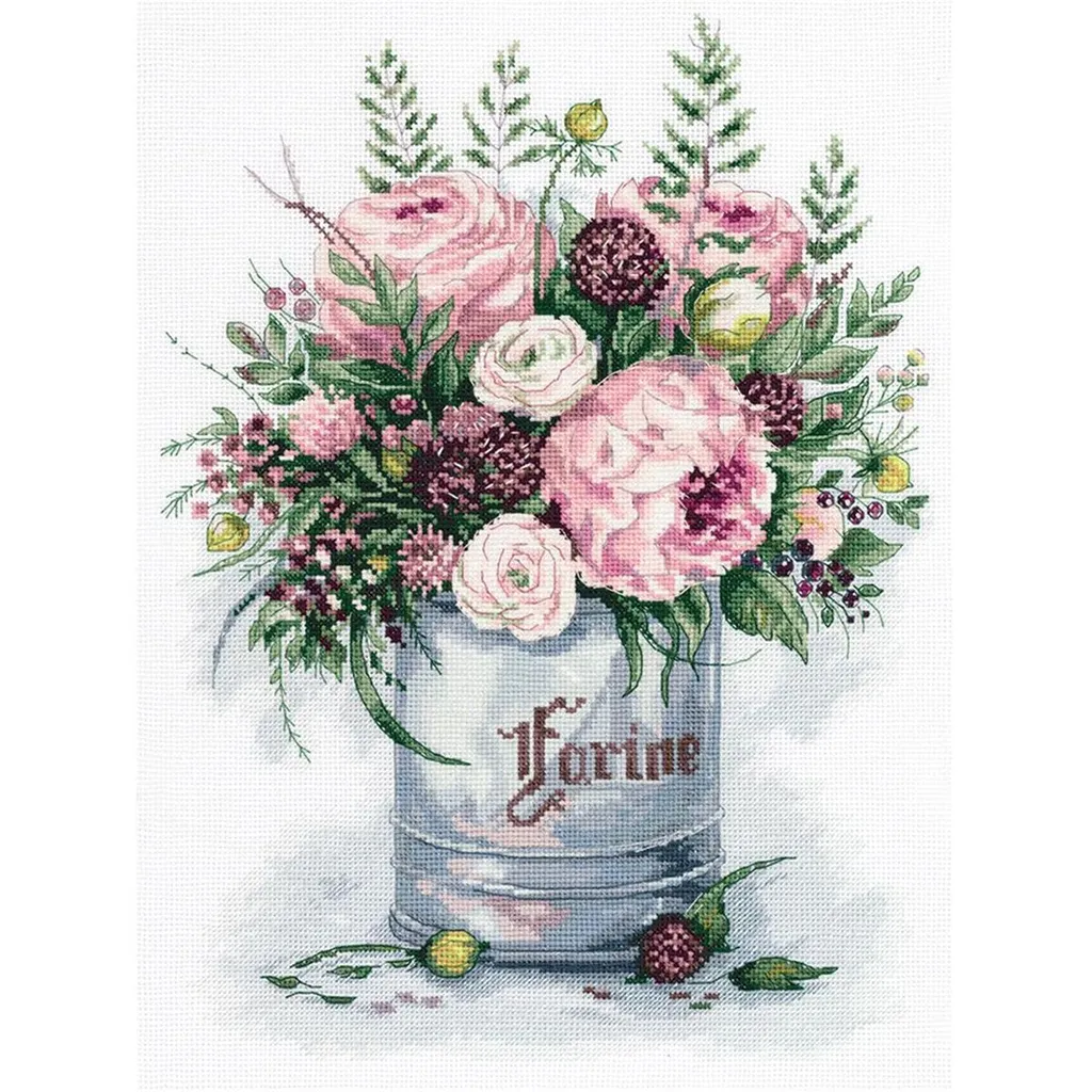 Broderie point de croix compté Panna Autruche 27x35 cm - Kit complet DIY