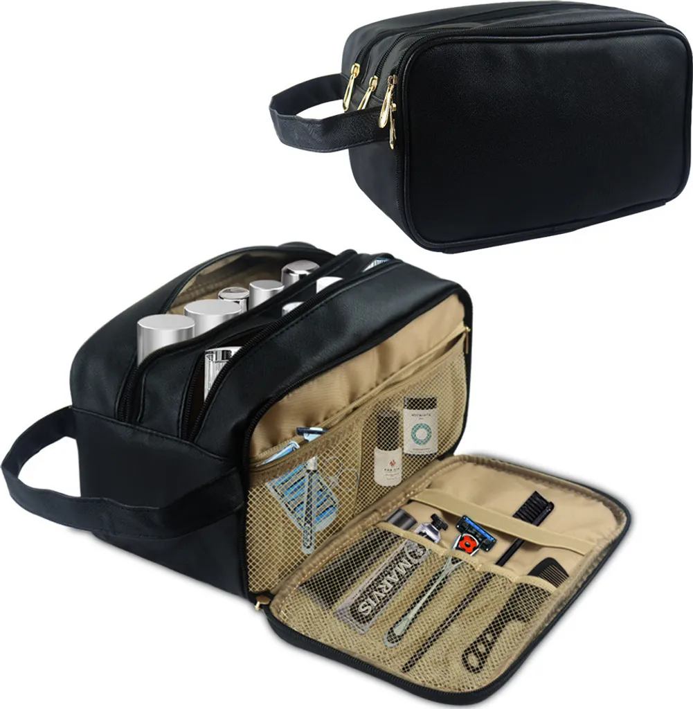 Trousse de toilette imperméable INF avec compartiments et grande capacité