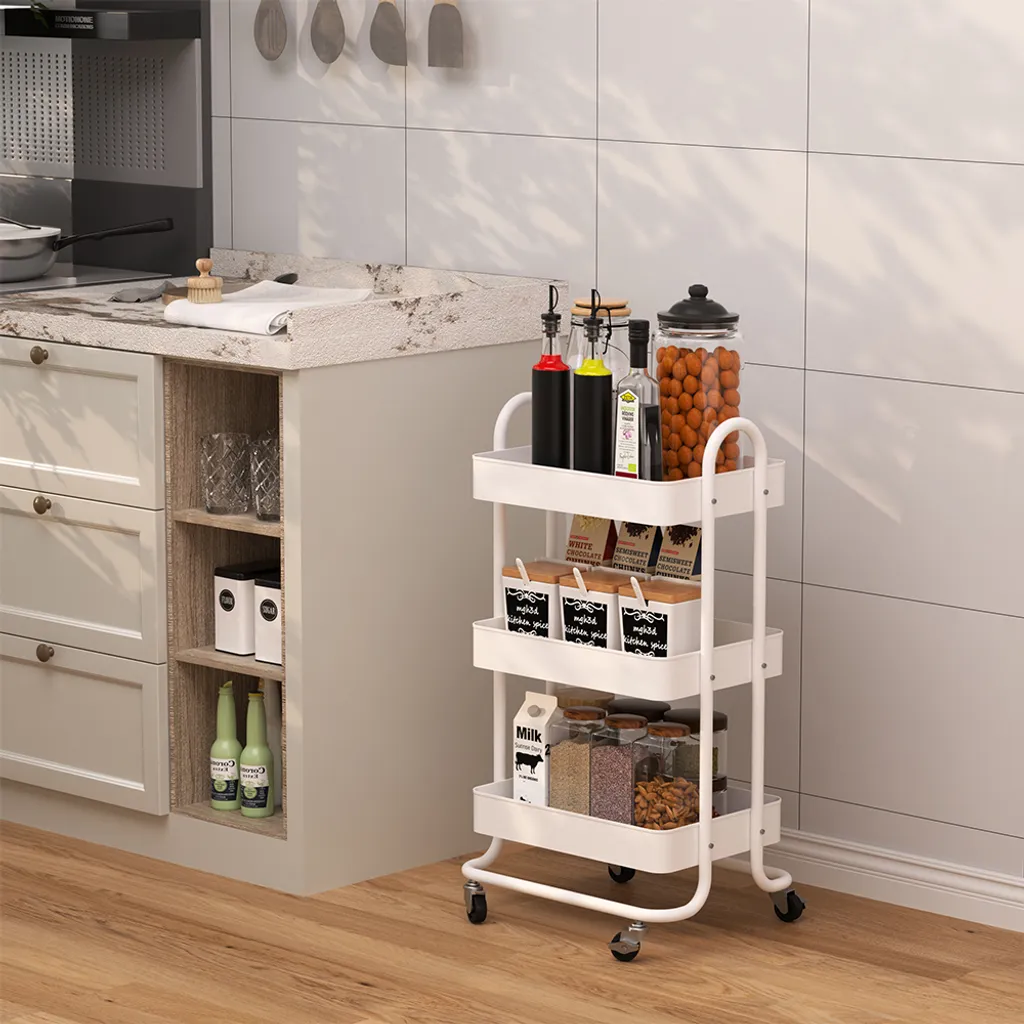 Vicco Contenitore a rotelle Tron Bianco 45,9x78,7 cm - Carrello Mobile