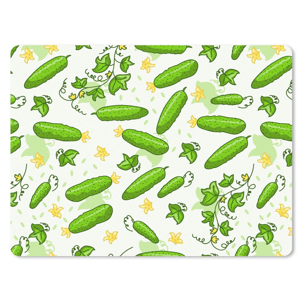 MuchoWow Mauspad Mousepad Gurke - Gemüse - Muster 23x19 cm - Mousepads - Maus Mat - Pad - Mausunterlage - Schreibtischunterlage - Mauspad