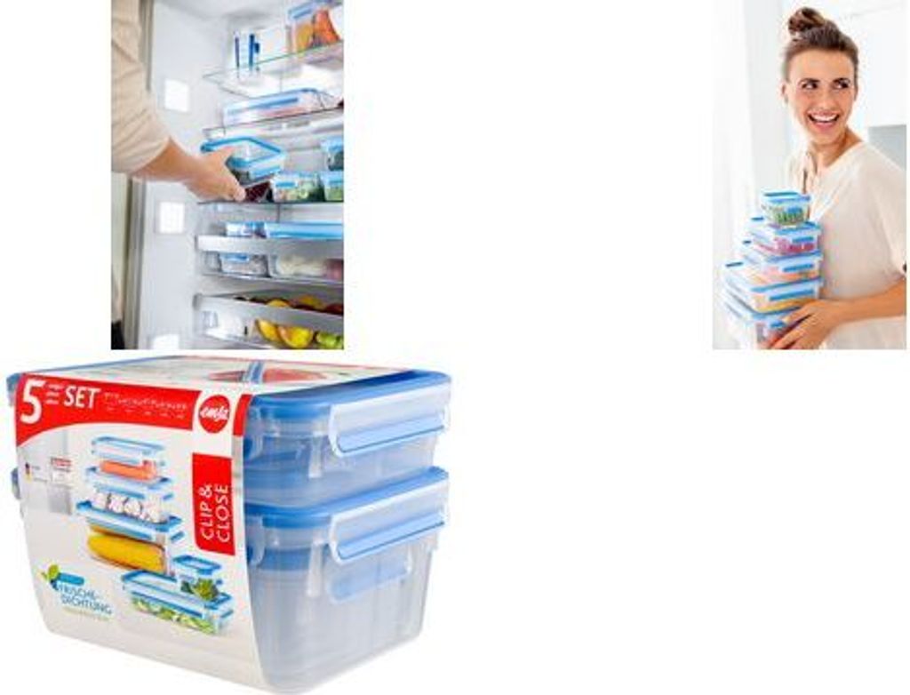 Emsa       SA. Frischaltedosen-Set   5-tlg., Clip & Close Produktbild 