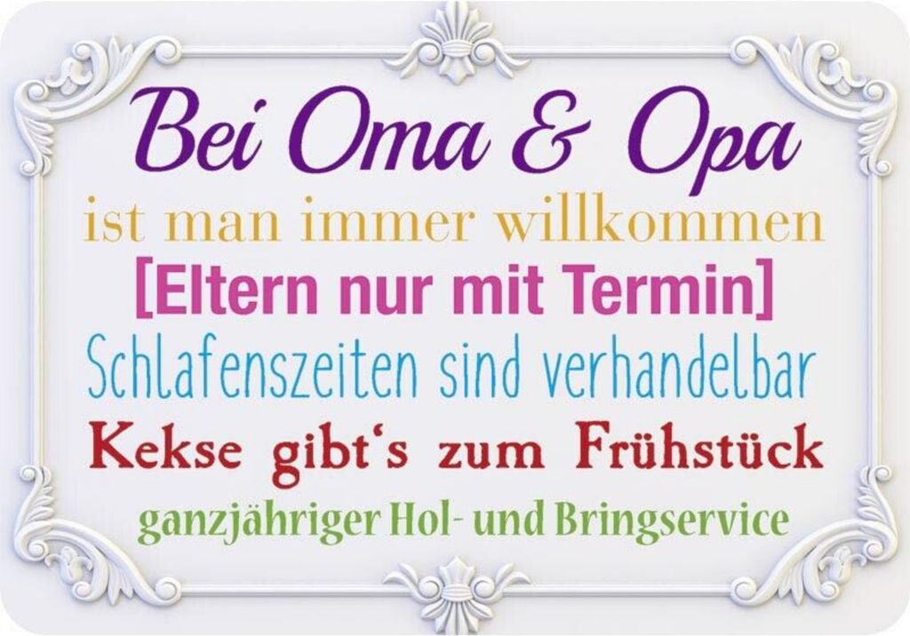 Kulthänger Blechschild Bei Oma & Opa KH 082