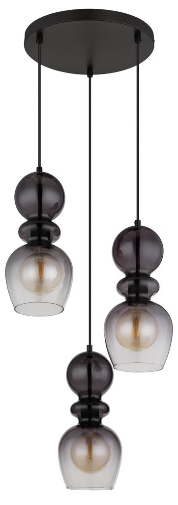 Globo Lighting Hängeleuchte Metall schwarz matt, Glas Produktbild 