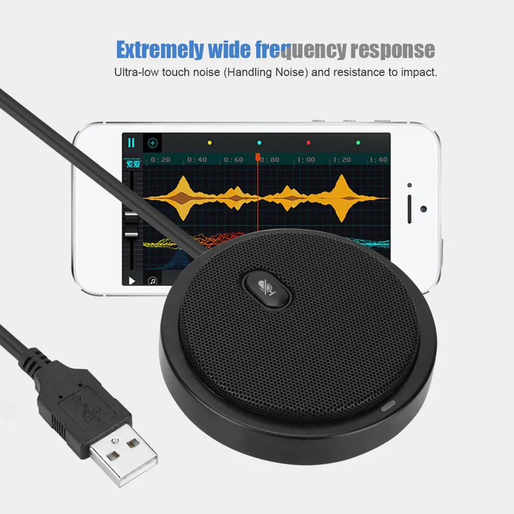M2 Micro de Conférence Filaire Omnidirectionnel USB Noir pour PC - 5