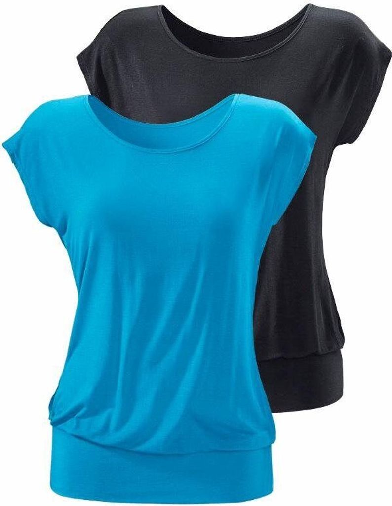 LASCANA Longshirt mit breitem Bund türkis, schwarz Größe Produktbild 