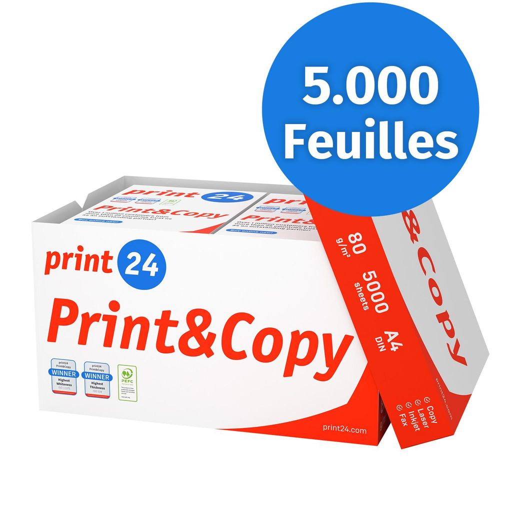 print24 Papier d'impression Papier de copie 5000 feuilles Image du produit 