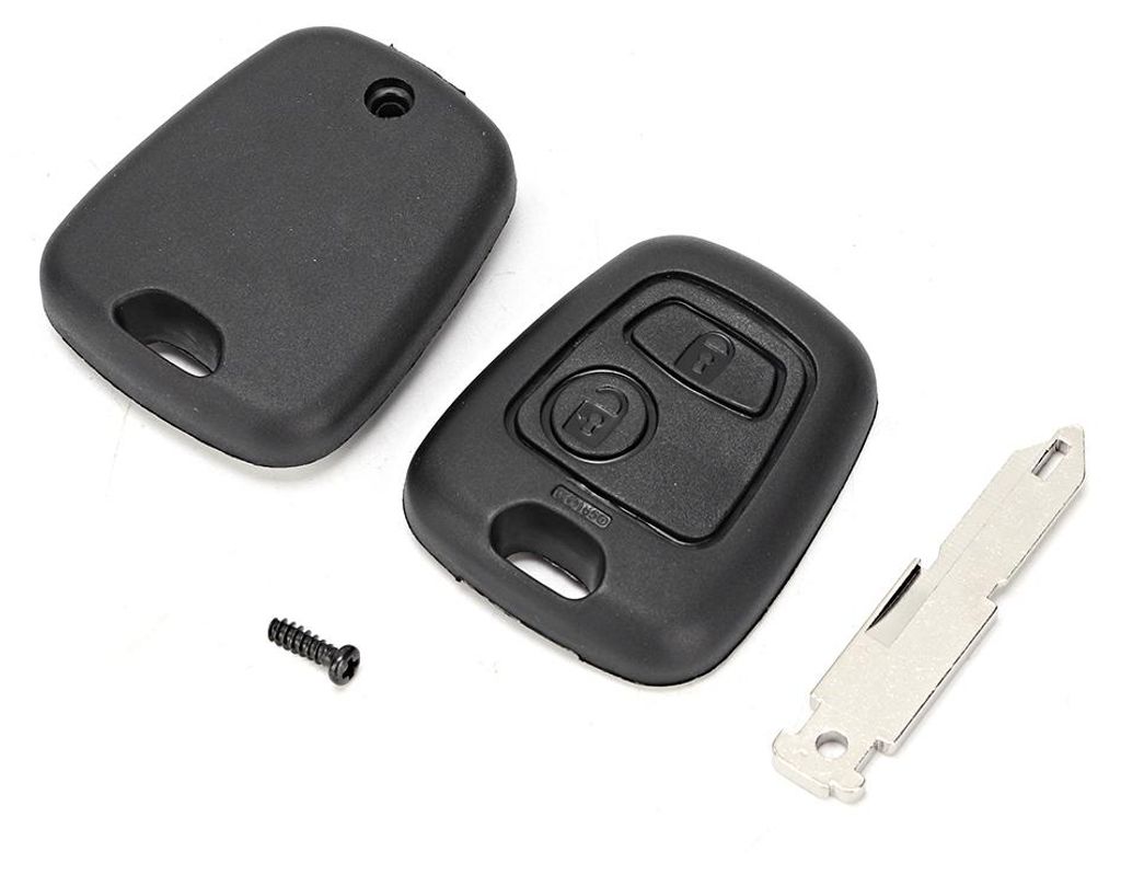 Schlüsselgehäuse mit 2 Tasten, Ersatzteil passend für Peugeot 206, 306, 307