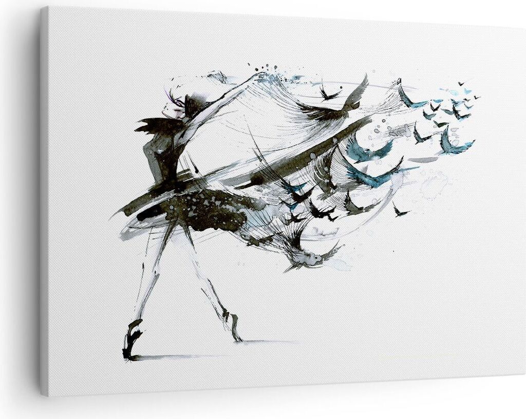 Bild auf Leinwand - Leinwandbild - Tanz eine Frau Ballett Aktivität - 70x50cm - Wand Bild - Wanddeko - Leinwanddruck - Bilder - Kunstdruck - Wandd...