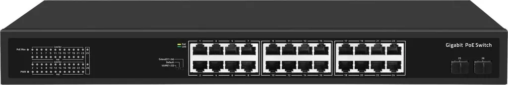 Switch PoE 26 ports Gigabit NETTRIXX 600012 - Alimentation Réseau Intégrée