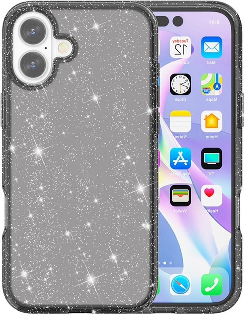 iPhone 17 Hülle - Coverup Glitzer TPU Back Cover - Schwarz Produktbild 