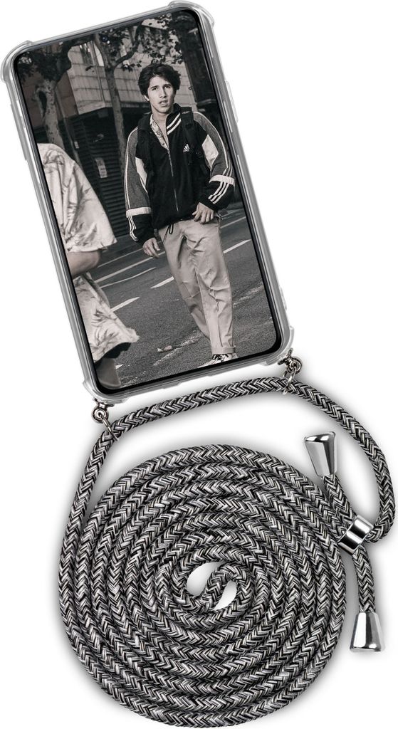TWIST-Case + TWIST-Cord für Samsung Galaxy S21, Farbe:White Noise (Silber)