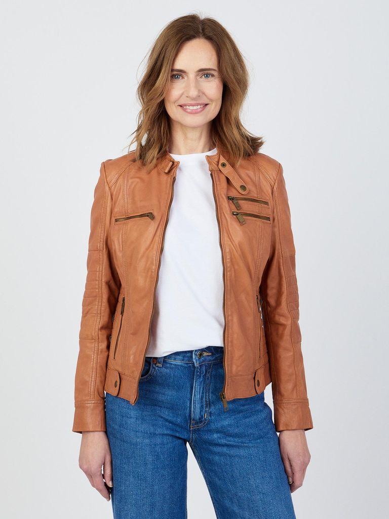 JCC Lederjacke Sirpa Damen dark cognac 38