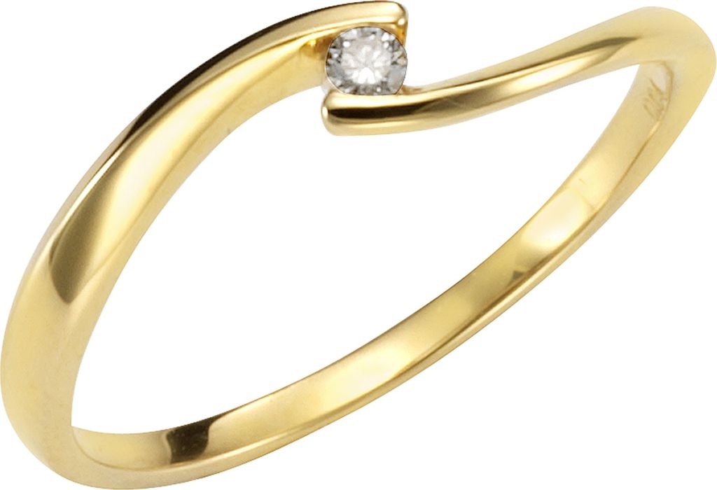 Orolino Ring 585/- Gold gelb 058 (18,5) Brillant weiß 067370083-1