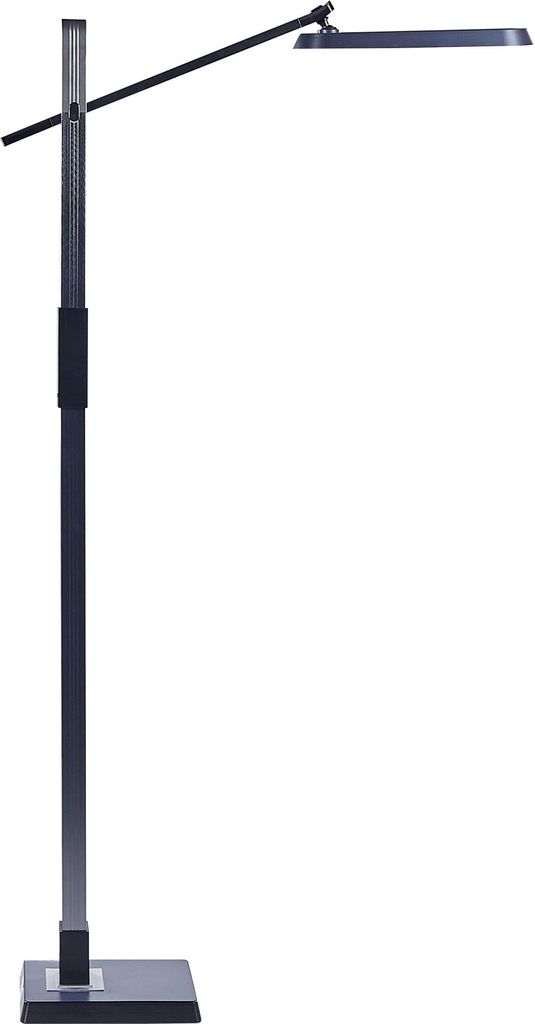 BELIANI LED-Stehlampe Dunkelgrau Metall und Kunststoff 144 cm Dimmbar CCT Verstellbarer Arm und Schrim Modern Bogenlampe Beleuchtung Heim Büro