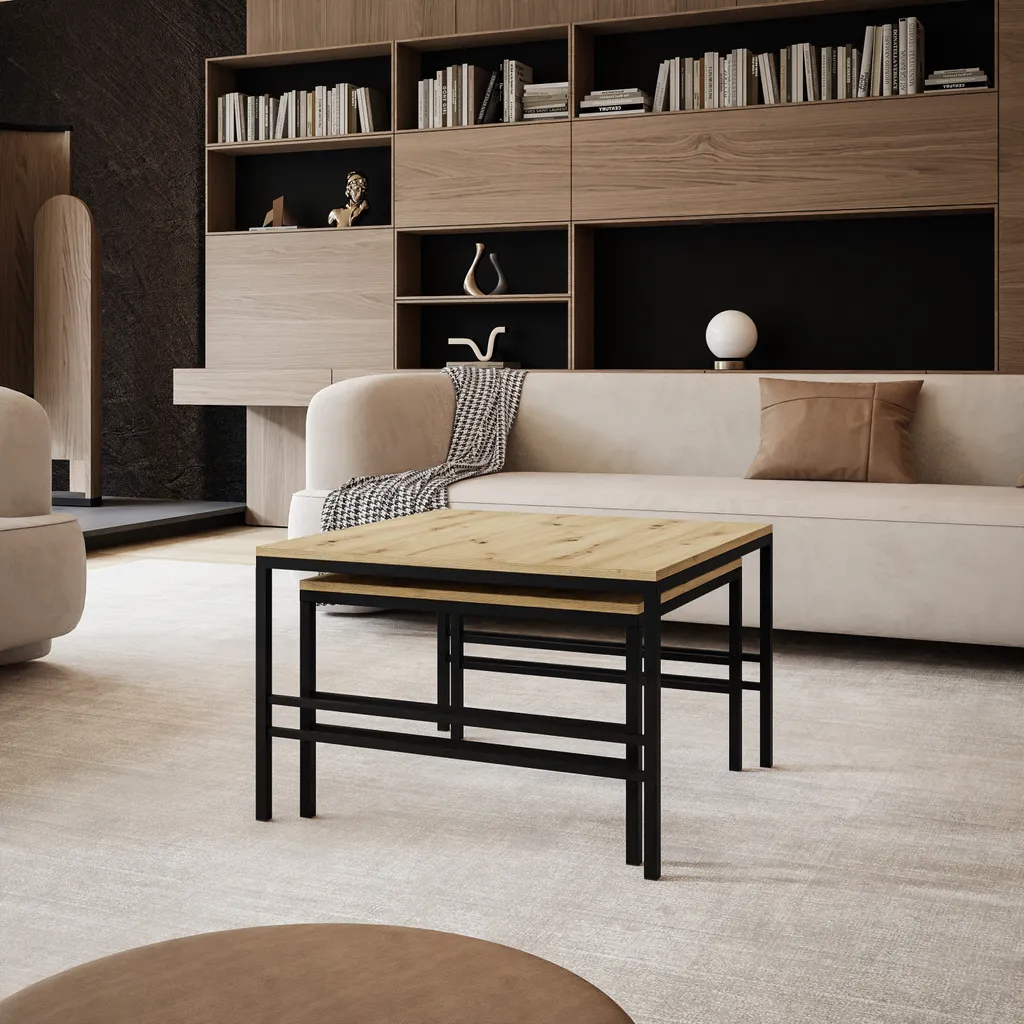 Table basse salon robuste FORMA en métal pour gagner de l'espace Noir - 2