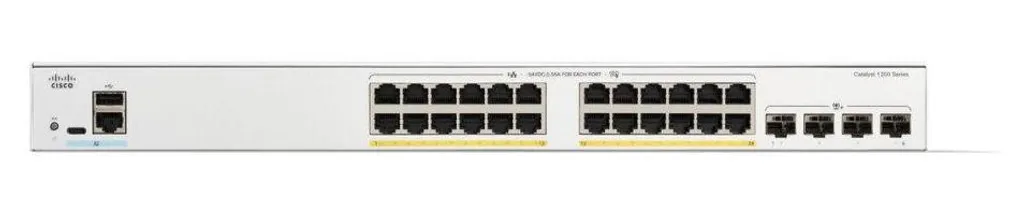 Switch manageable Cisco C1200-24P-4X Gigabit PoE+ pour réseau pro